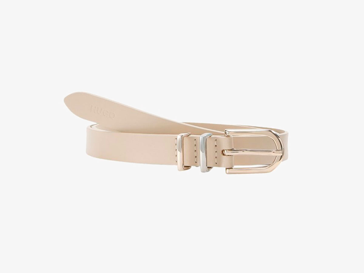 Accesorios Cinturones Cinturones de cuero theo Cintur\u00f3n de cuero blanco puro-nude look casual 