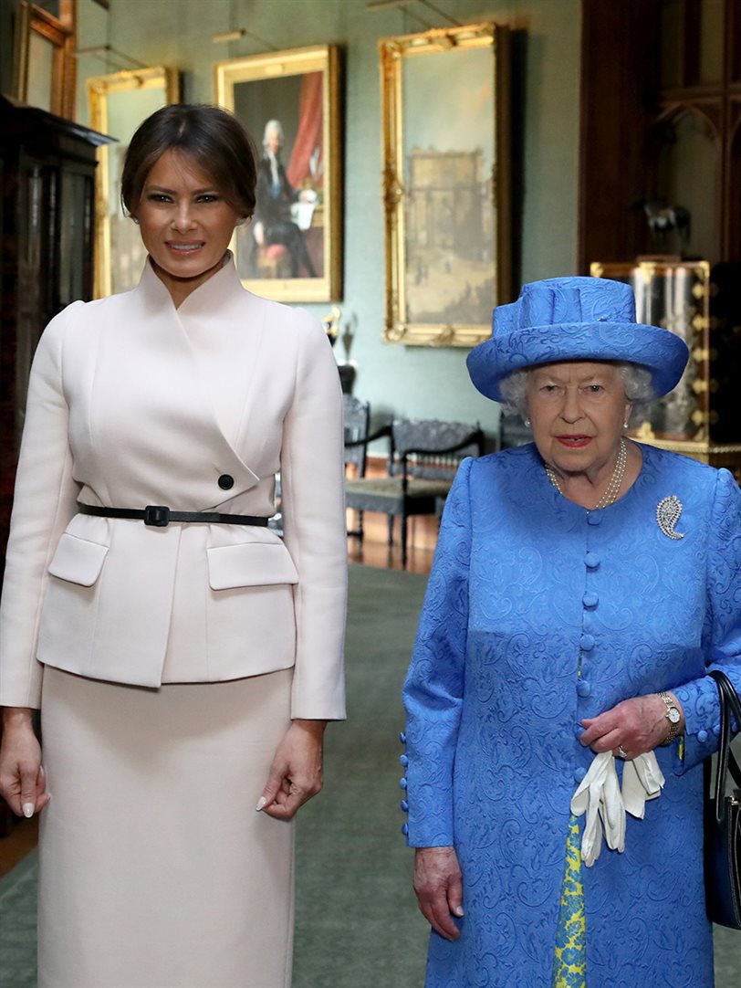 Melania Trump e Isabel II de Inglaterra