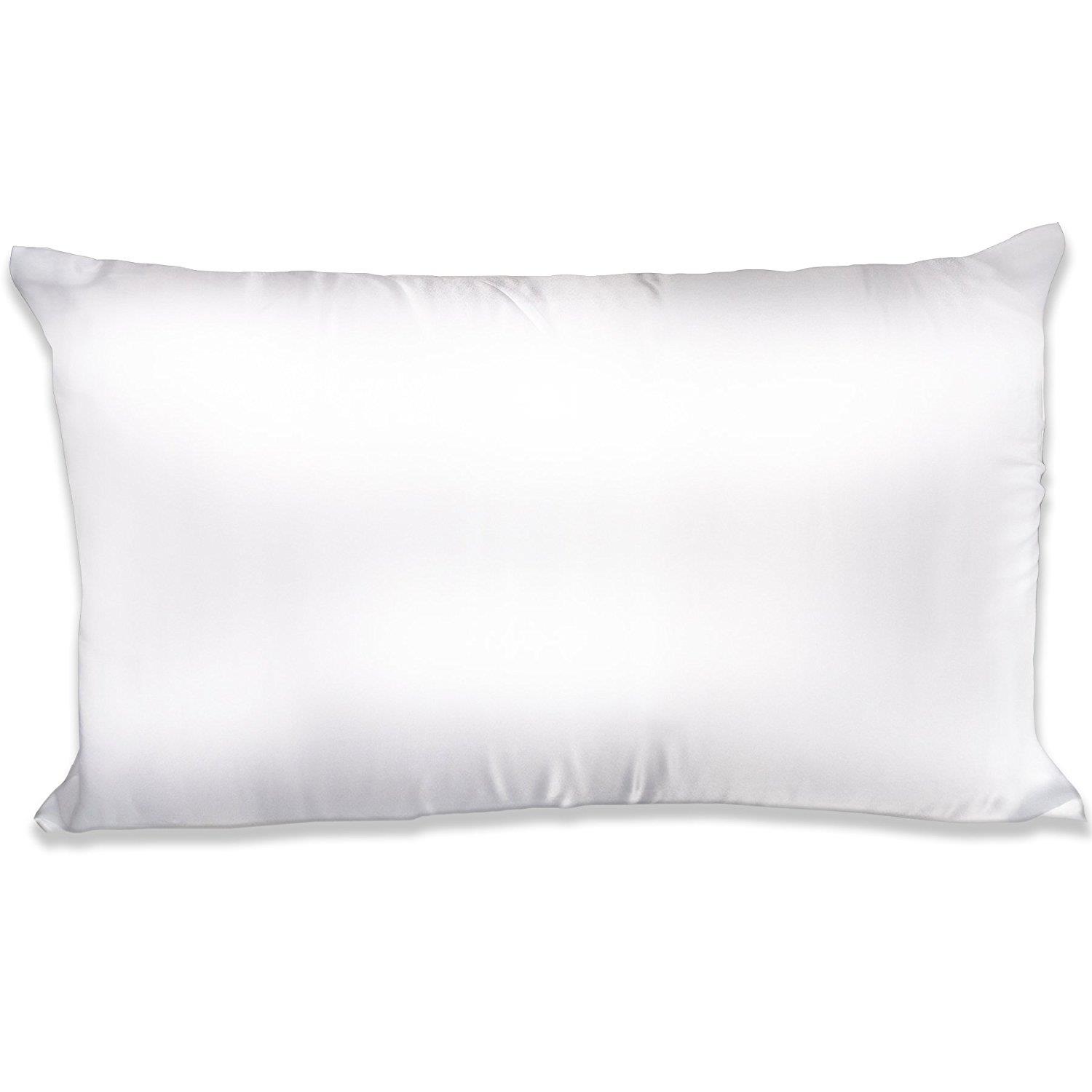 THXSILK color blanco 40 x 60 22 Momme Fundas de almohada de seda con cremallera natural de morera funda de almohada para el cabello y la piel 