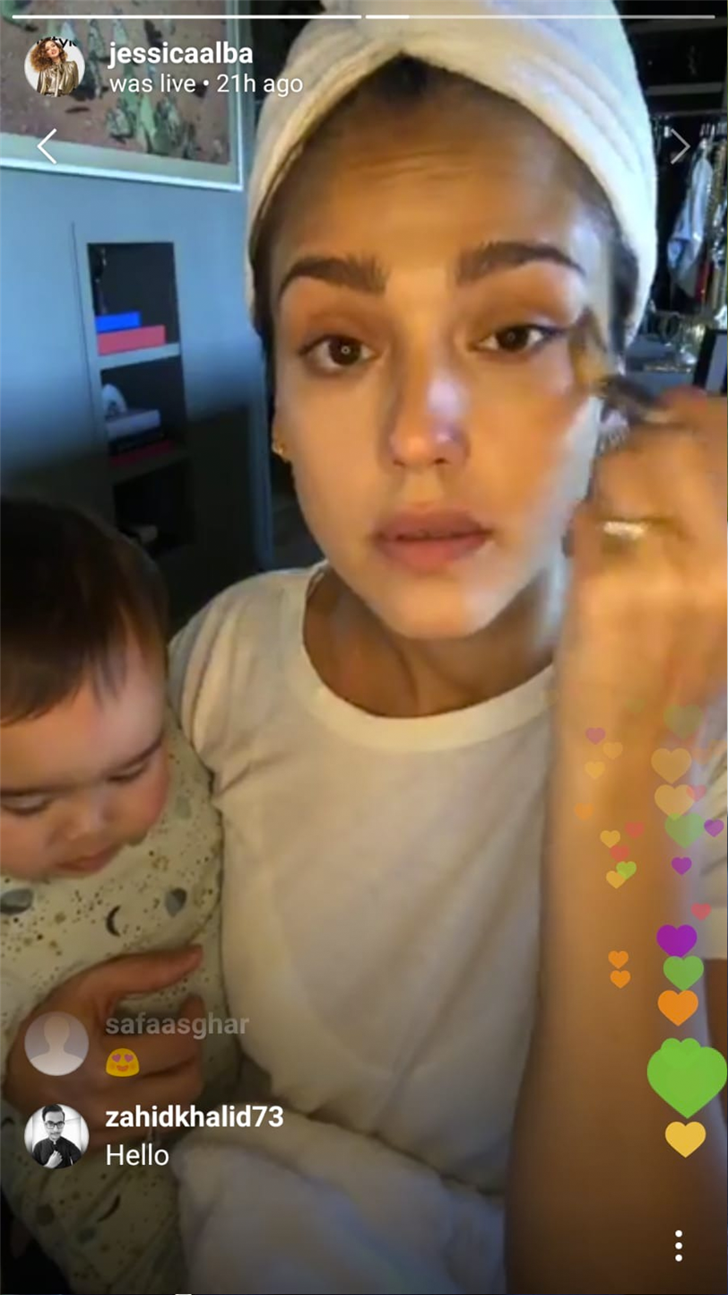 Jessica Alba tutorial de belleza en Instagram 