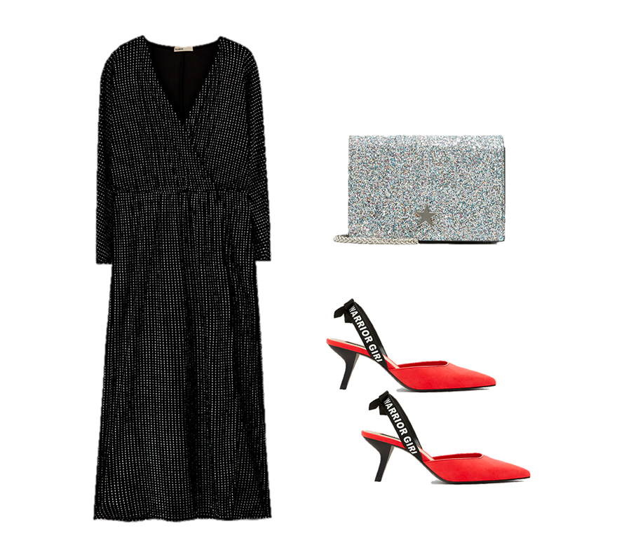 Cómo combinar un vestido rojo, negro... con zapato y bolso de fiesta