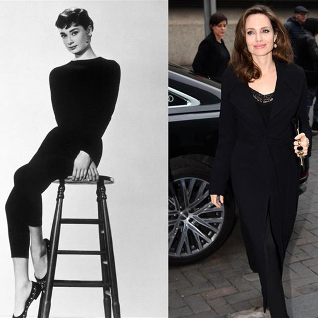 Angelina Jolie homenajea a Audrey Hepburn con su último look