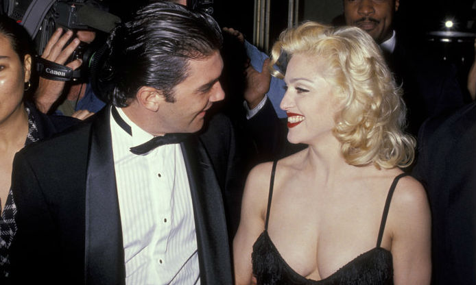 Antonio Banderas y Madonna en el estreno de Evita