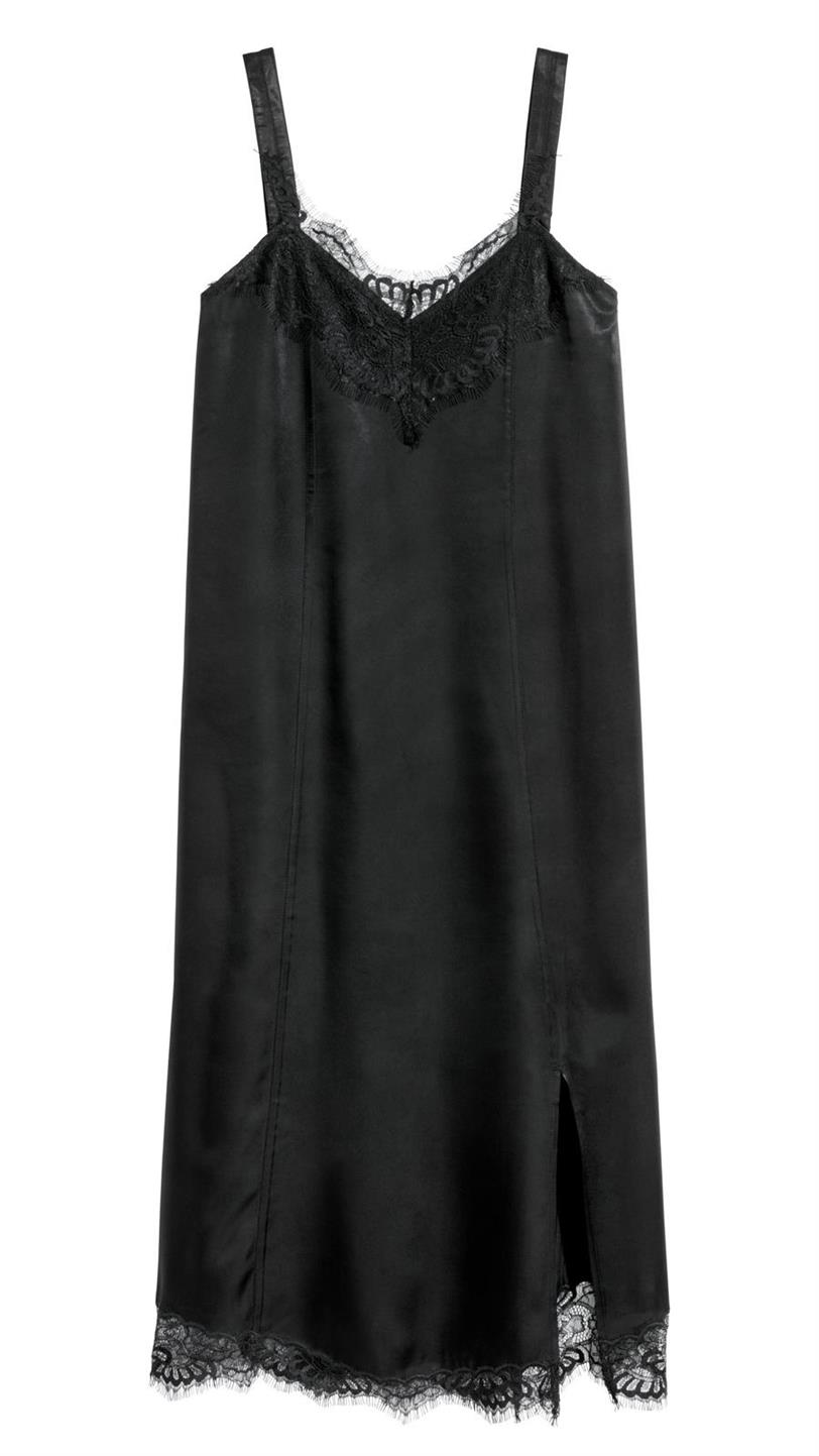 Vestido negro de encaje de H&M