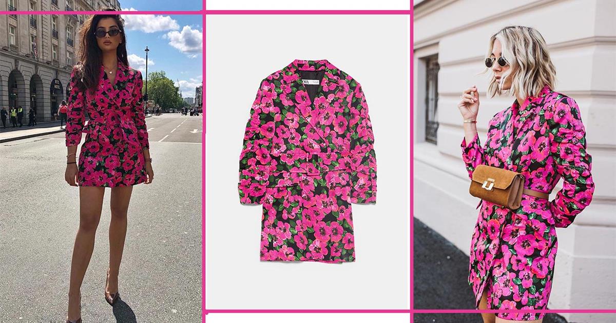 Doblez Pila de Arqueología Zara arrasa en Instagram con un vestido de flores inspirado en Saint Laurent
