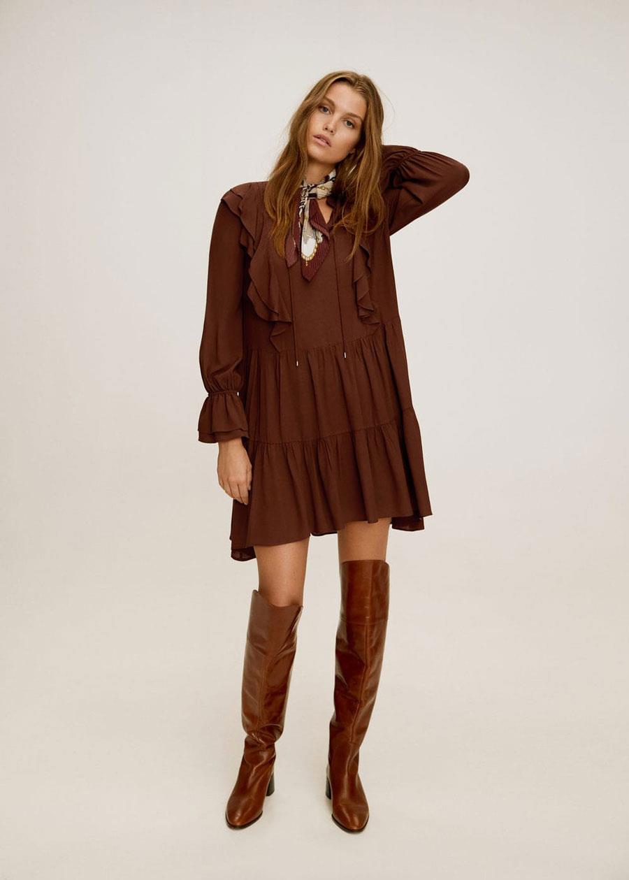 vestidos-de-moda-otoño-marron