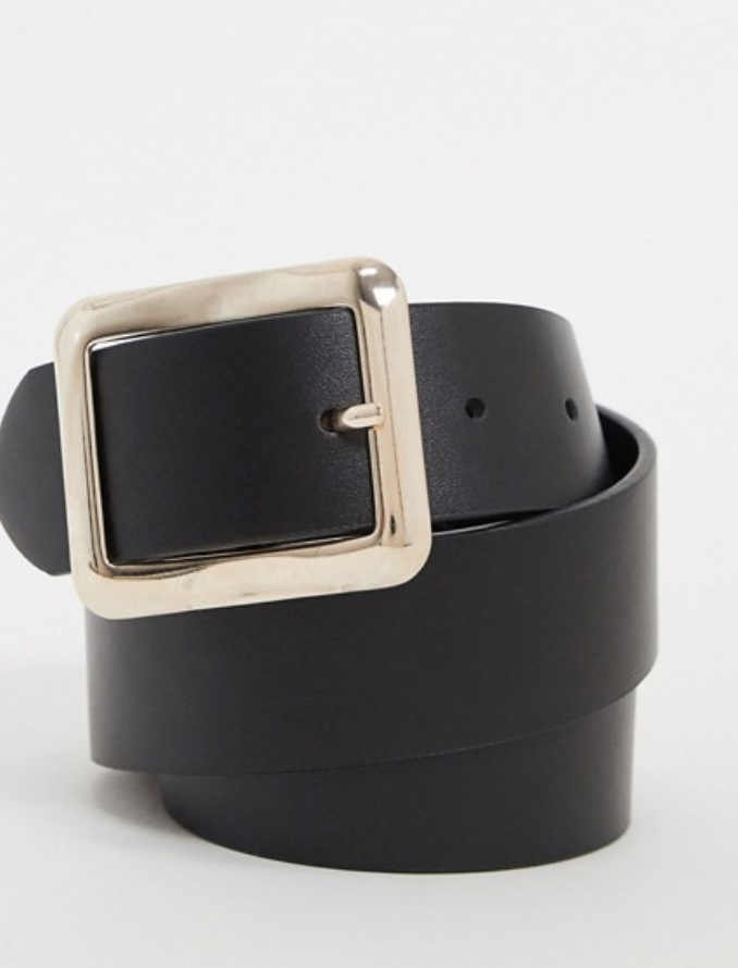 Cinturón negro con hebilla en dorado, de Asos Design