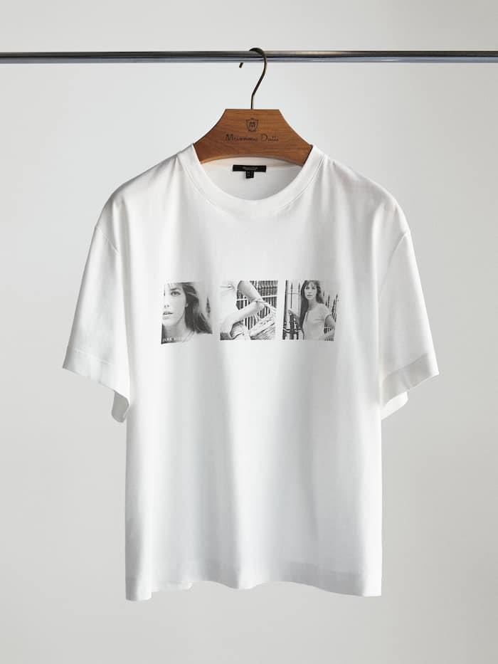 Camiseta con foto de Jane Birkin - nueva colección massimo dutti