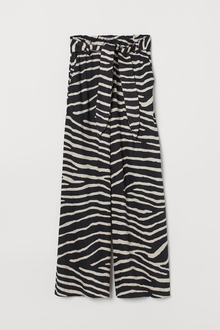 Pantalón amplio con print de cebra, H&M