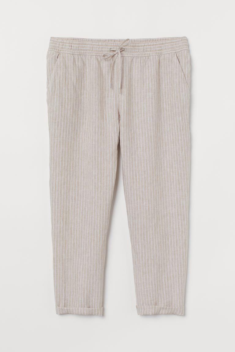 Pantalón de rayas en lino de h&M