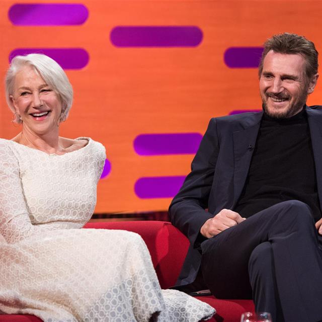 Liam Neeson y Helen Mirren: el fan que conoció a su ídolo y se enamoraron locamente