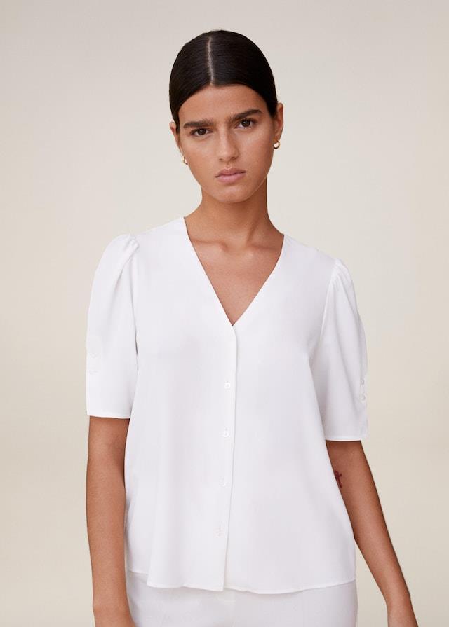 Tendencia camisa blanca: Camisa con botones, Mango