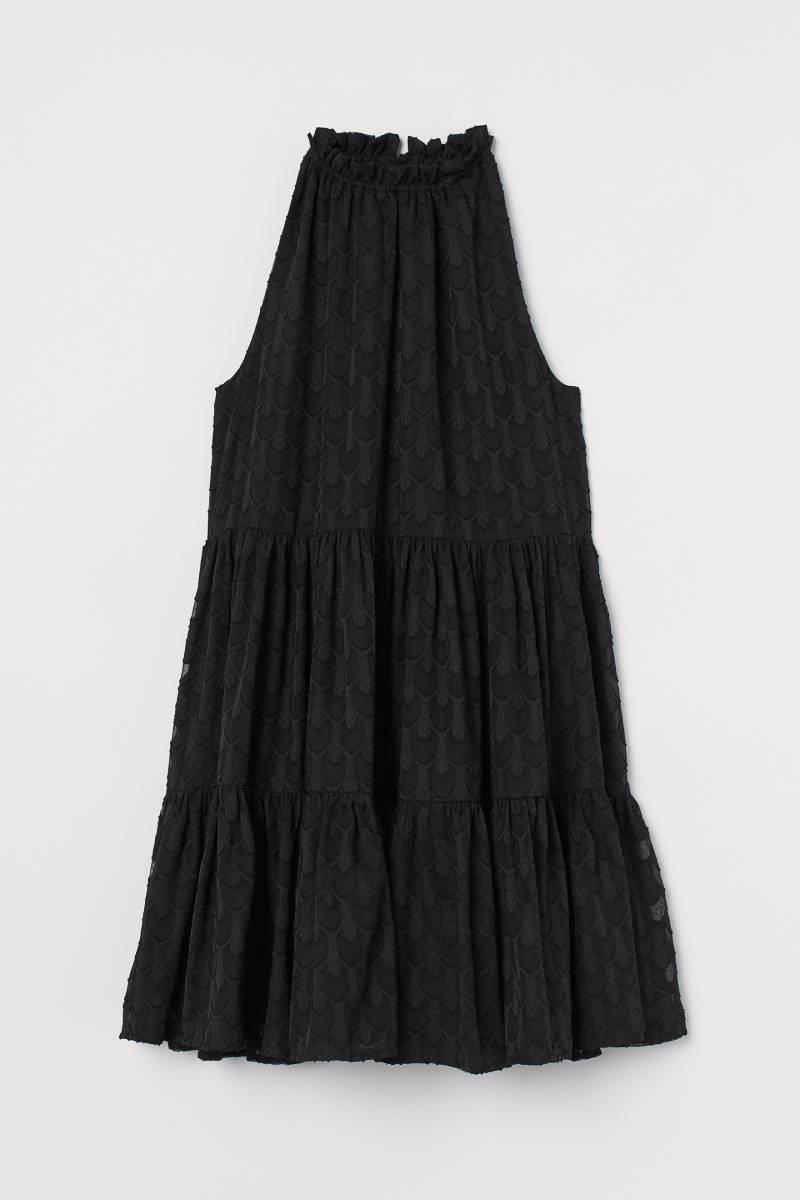 Vestido negro de encaje con sisa americana, H&M