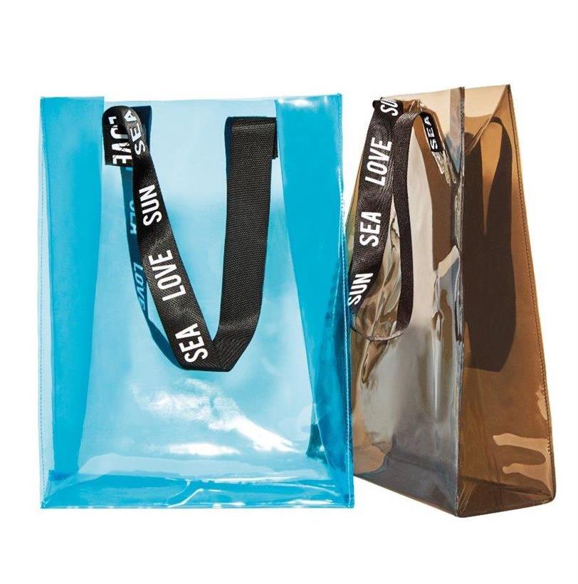 bolsa azul marrón plástico instyle