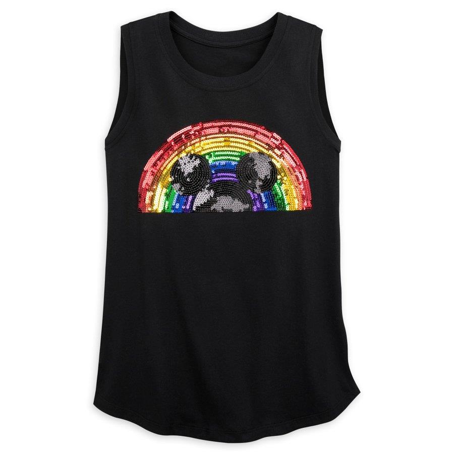Camiseta sin mangas con logo Disney Rainbow en lentejuelas (1)