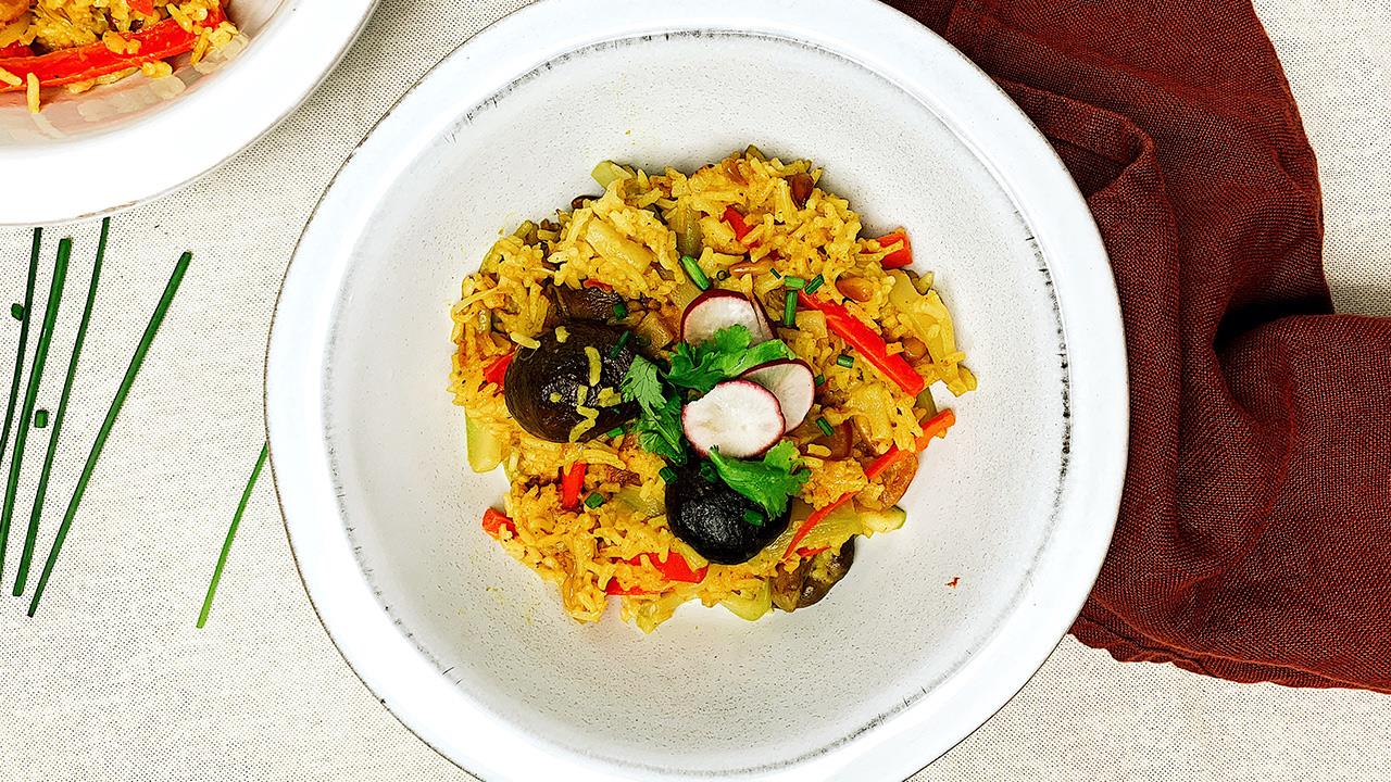 Wok de arroz al curry