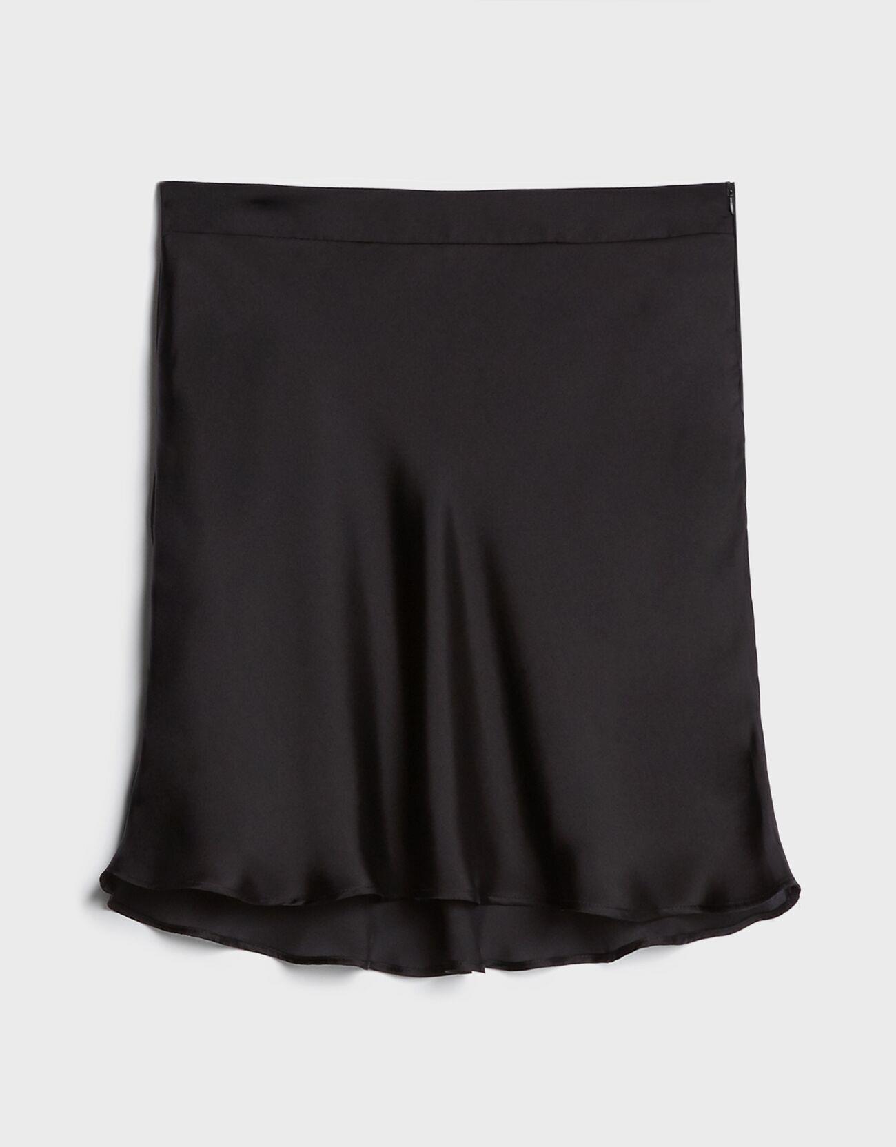 Falda mini de satén en negro