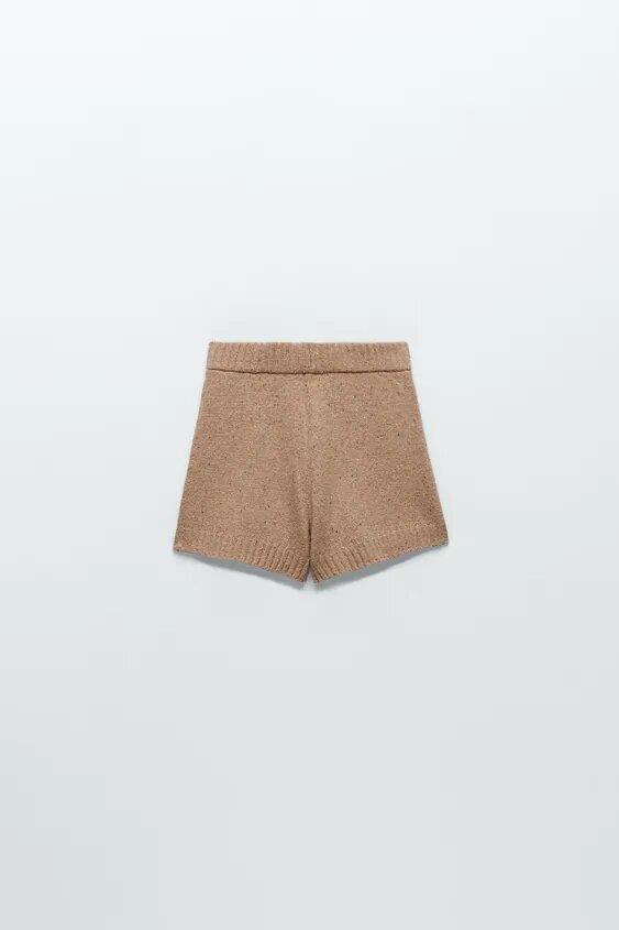 Shorts de punto con lana de Zara