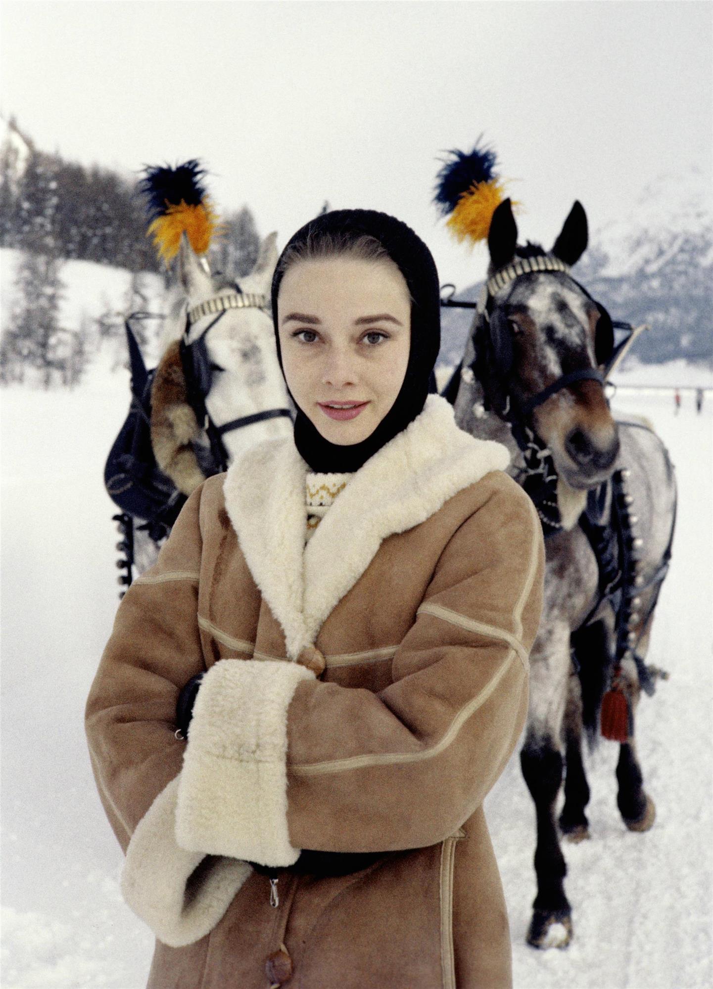 Audrey Hepburn en la nieve