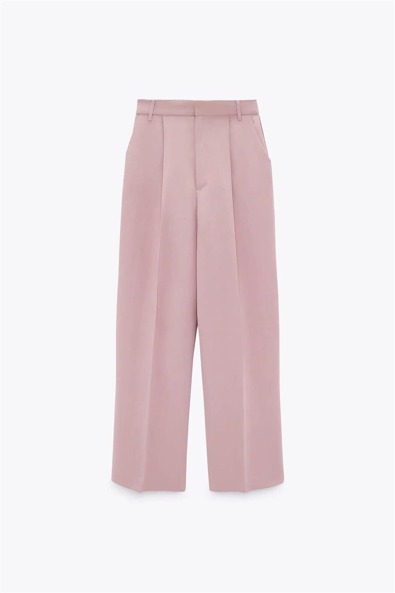Pantalón wide leg rosa de Zara