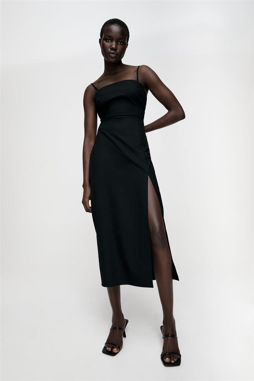 Vestid midi negro de Zara