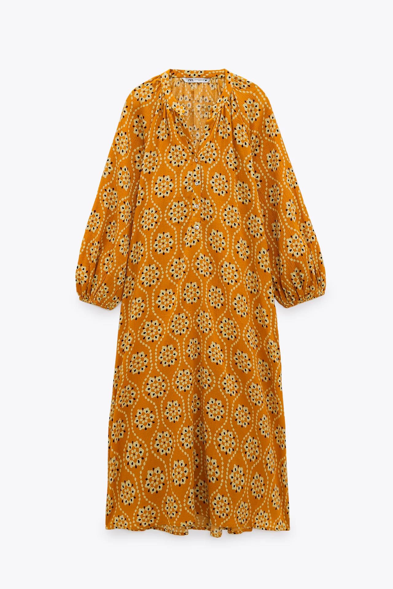 vestido-largo-naranja-de-zara