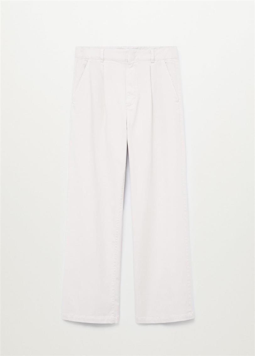 Pantalones blancos de algodón de Mango