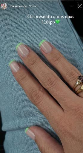 La manicura francesa de María Pombo en color verde Calipo