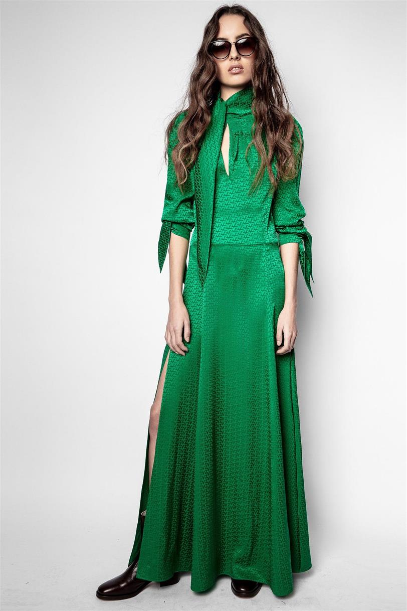 Vestido verde de seda de Zadig & Voltaire