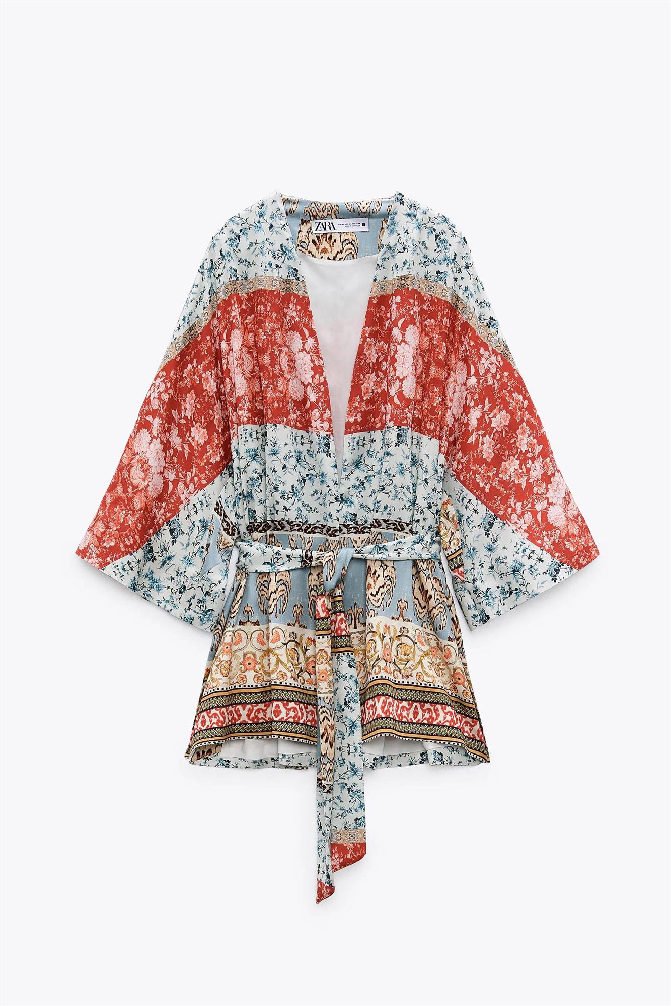 Kimono corto estampado, Zara