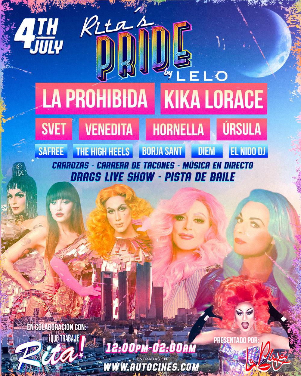 Rita's Pride, la fiesta del Orgullo 2021 en el Autocine de Madrid