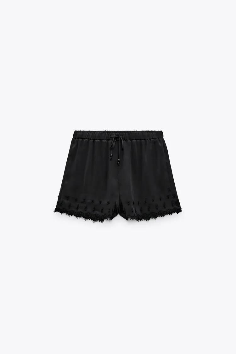 Shorts de estilo lencero, Zara
