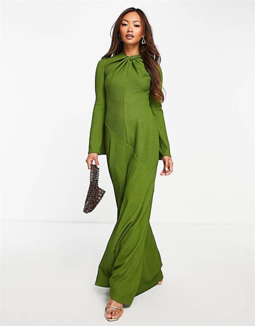 Vestido largo verde de Asos