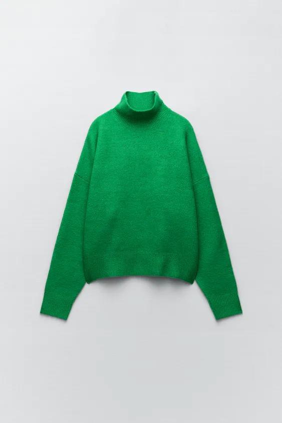 Jersey verde de punto, de Zara 