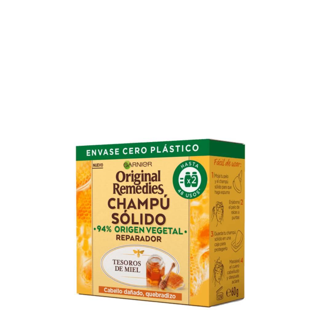 Champú sólido con miel para cabello quebradizo, Original Remedies Garnier