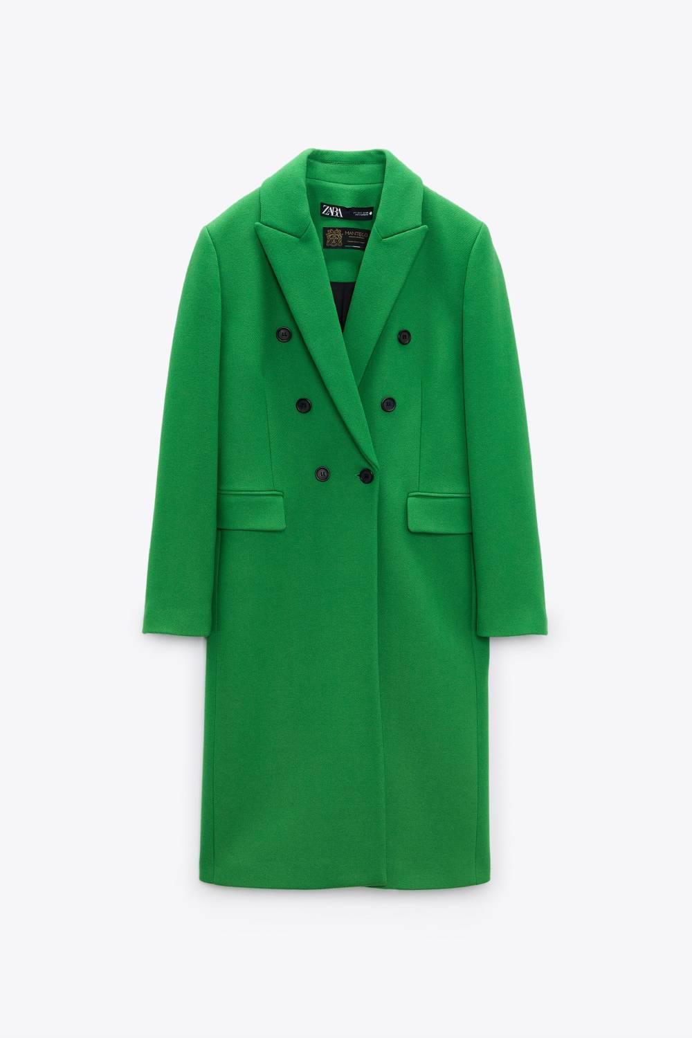 Abrigo verde de corte clásico