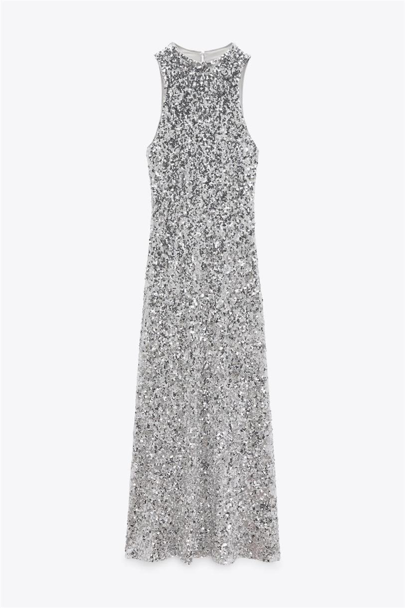 Vestido de lentejuelas de Zara, 49,95€