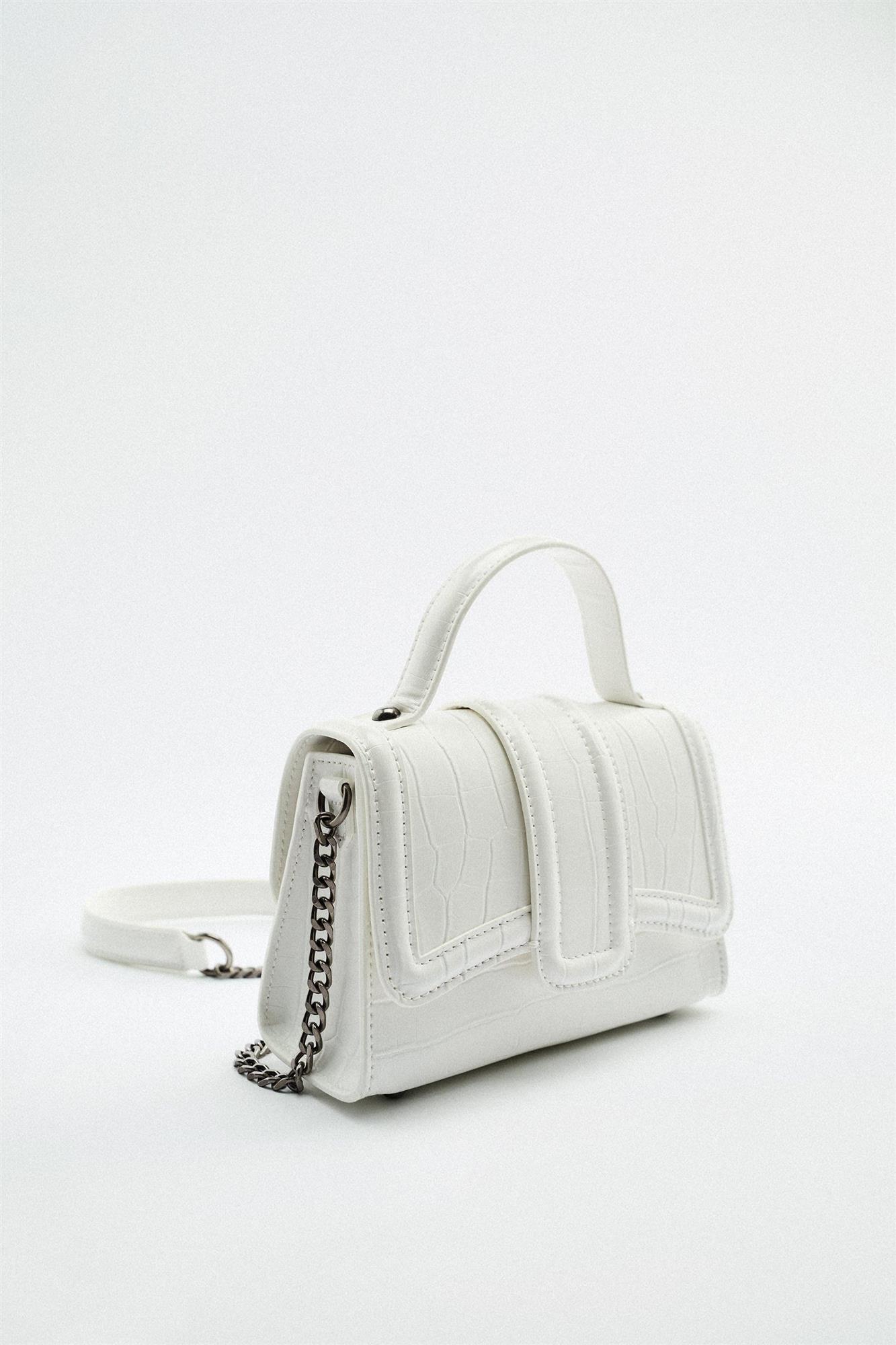 Bolso blanco formato mini city, Zara