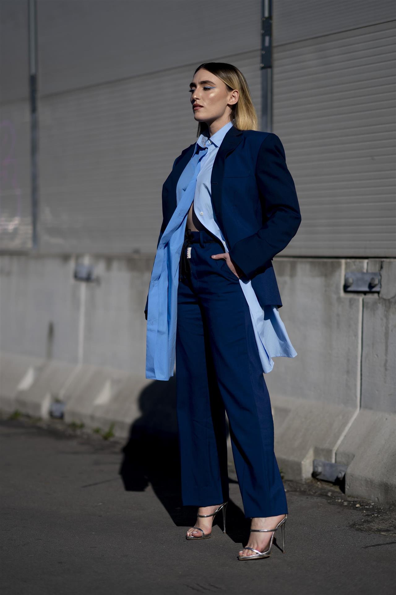 street style traje azul