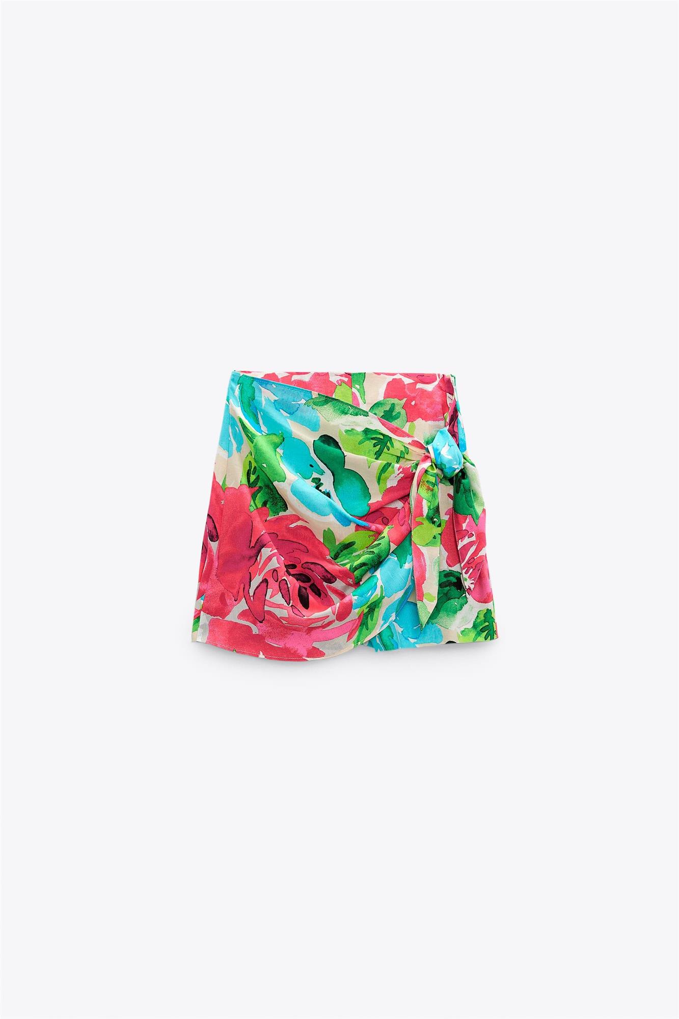 Falda pantalón con estampado floral