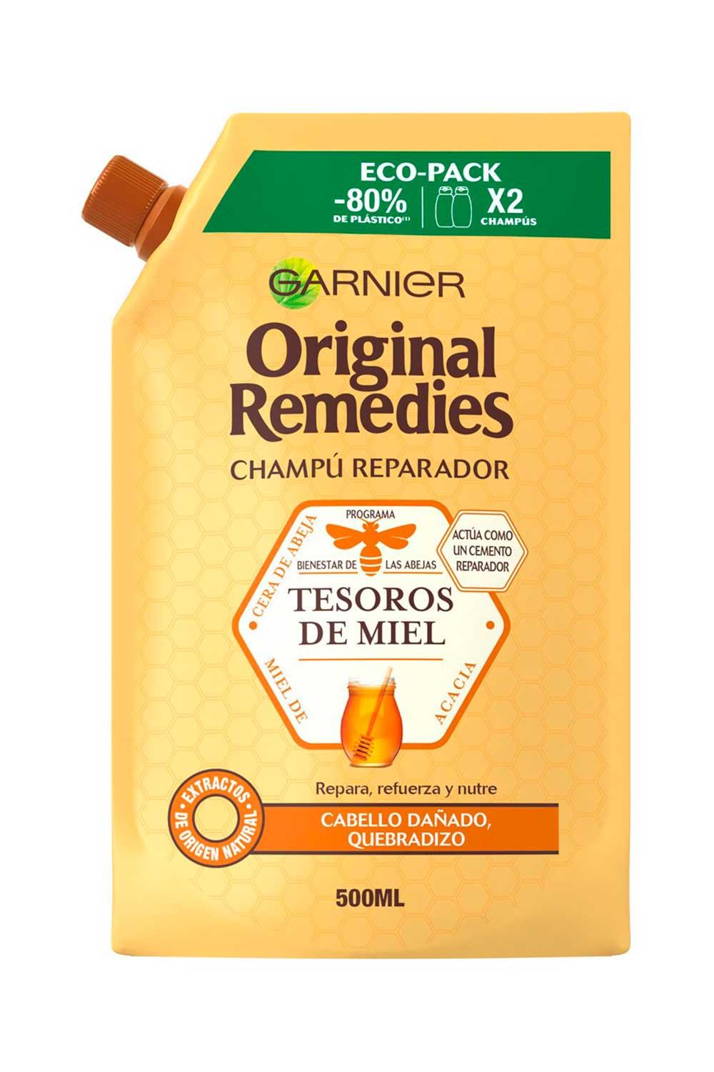  Champú reparador eco-pack Tesoros de miel Original Remedies Garnier