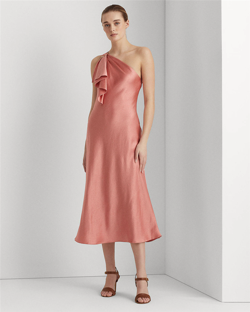 Vestido rosa satinado de Lauren Ralph Lauren 