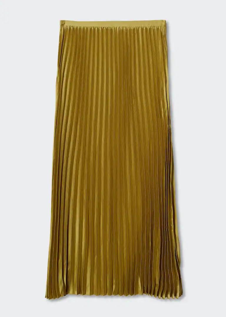 Falda plisada en color dorado, Mango