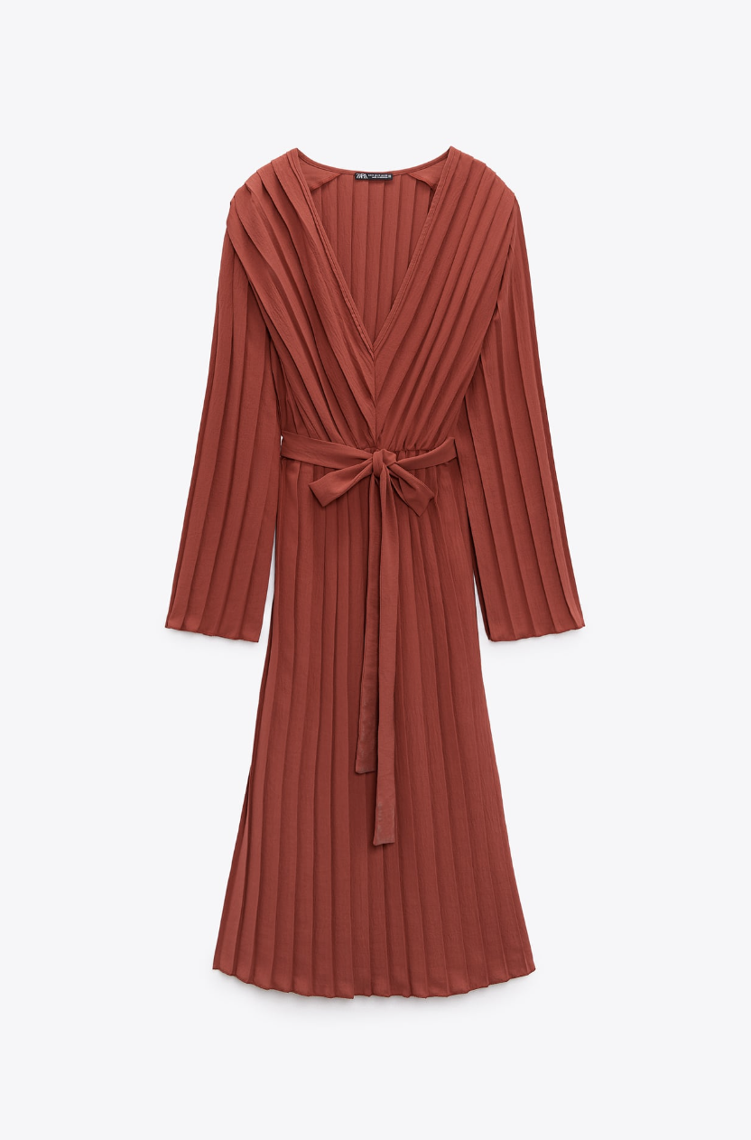 Vestido color teja de Zara