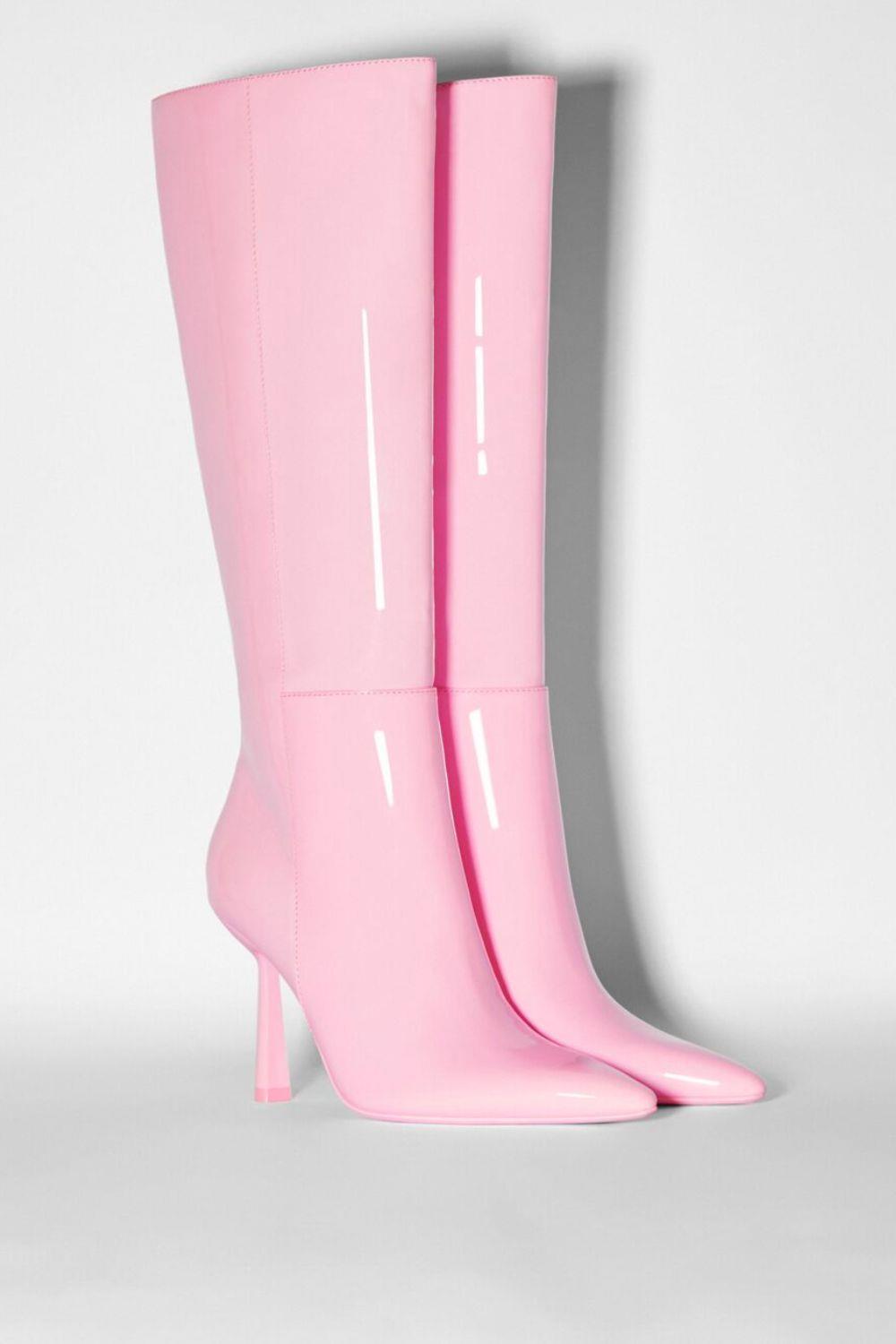Botas de tacón en color rosa 