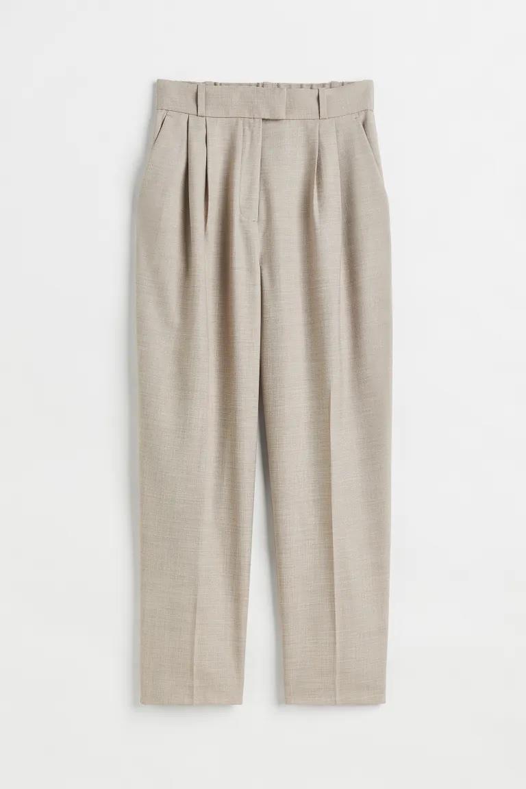 Pantalón de vestir de pinzas sin cinturón, de H&M