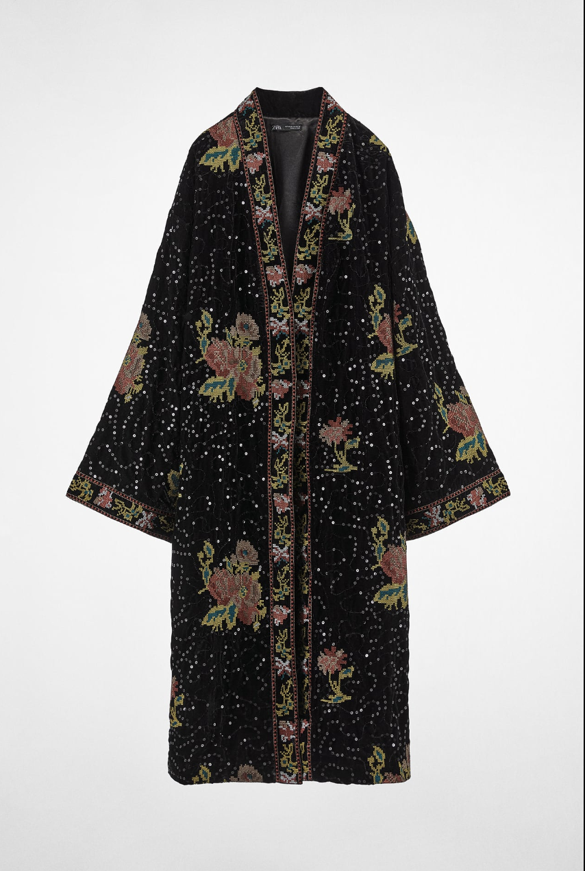 Kimono de terciopelo de Zara