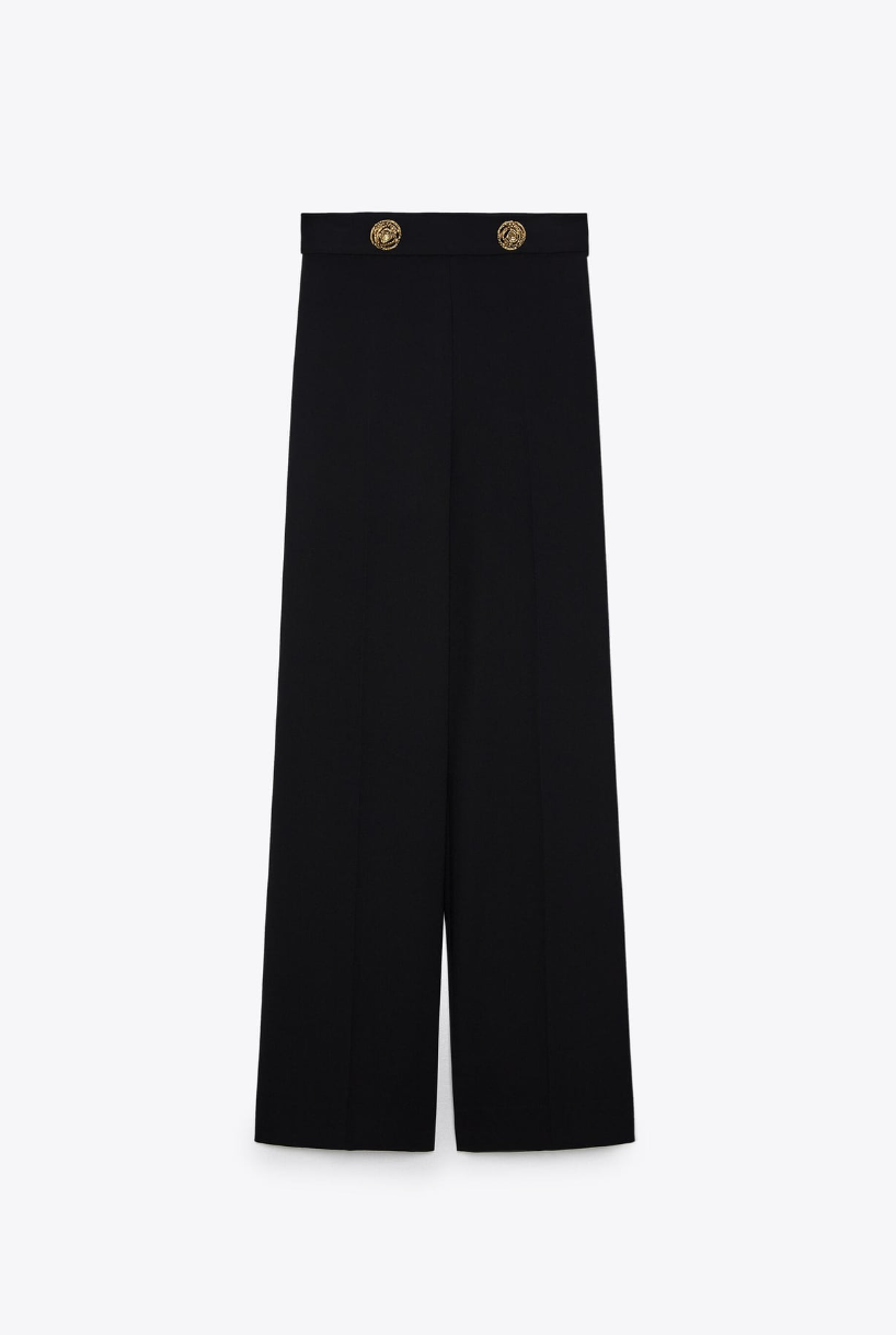 Pantalón con botones joya de Zara