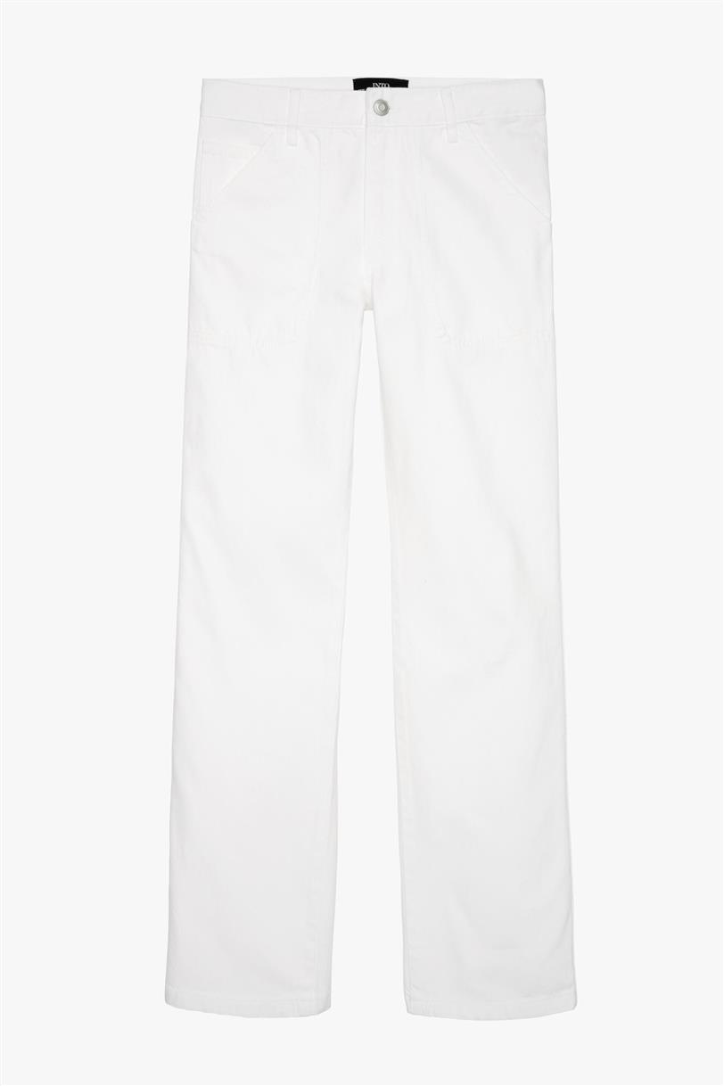 pantalones vaqueros blancos rectos, de zara