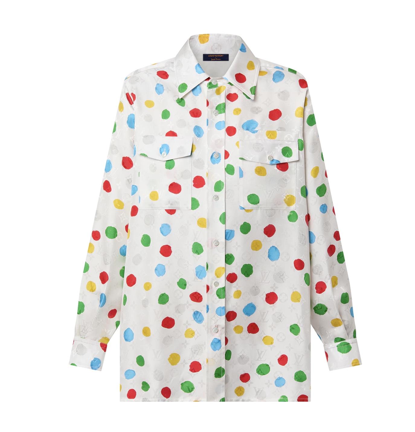 LV x YK Camisa masculina Painted Dots